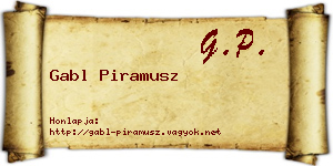 Gabl Piramusz névjegykártya